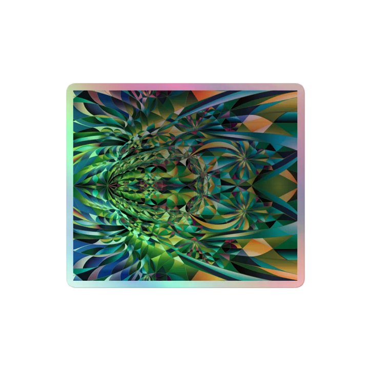 Exclusive Holographic Geometric Sticker | Rainbow Color-Shifting Design | Premium Vinyl product image (2)