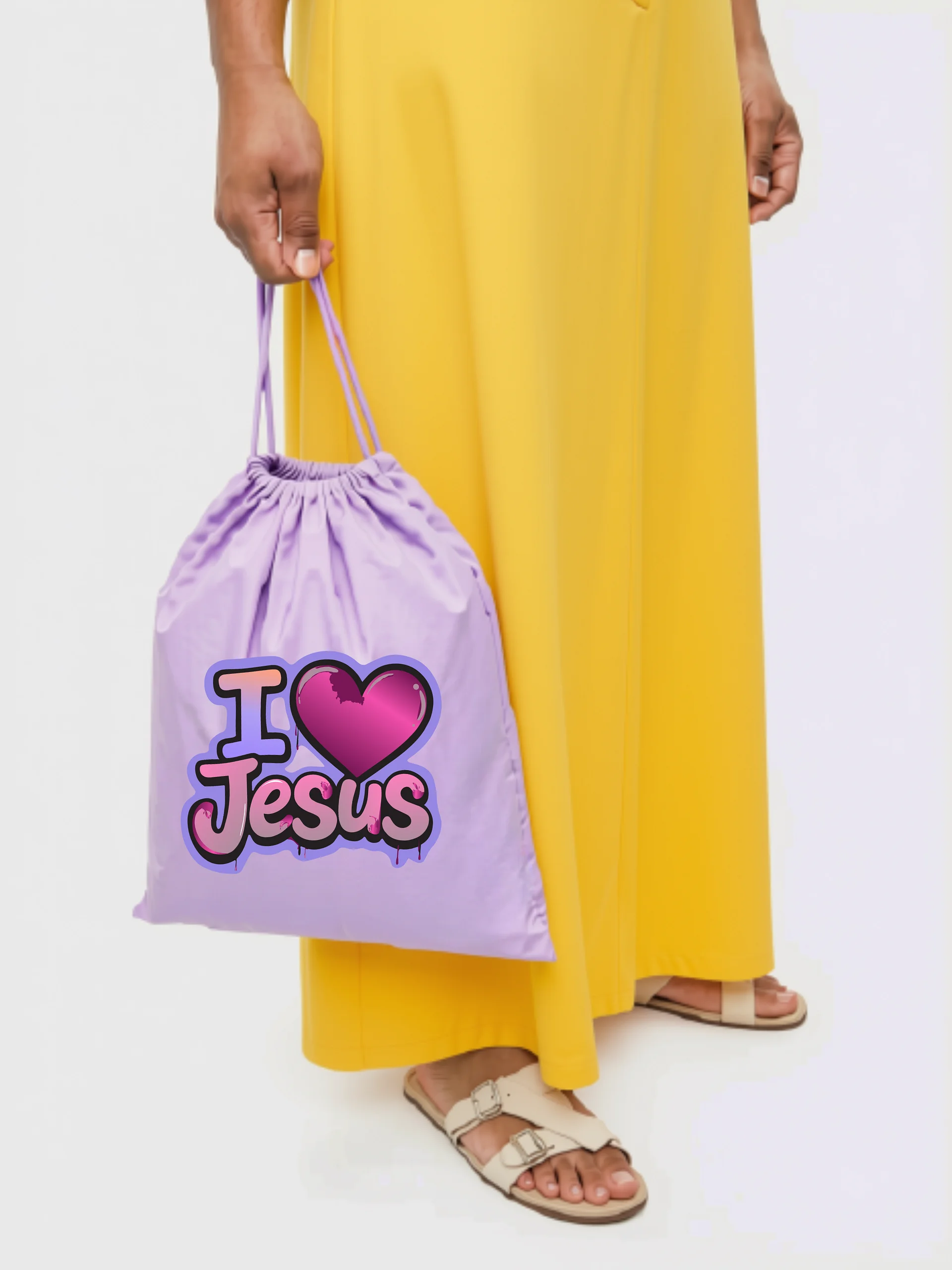 I Love Jesus Drawstring Bag product image (2)