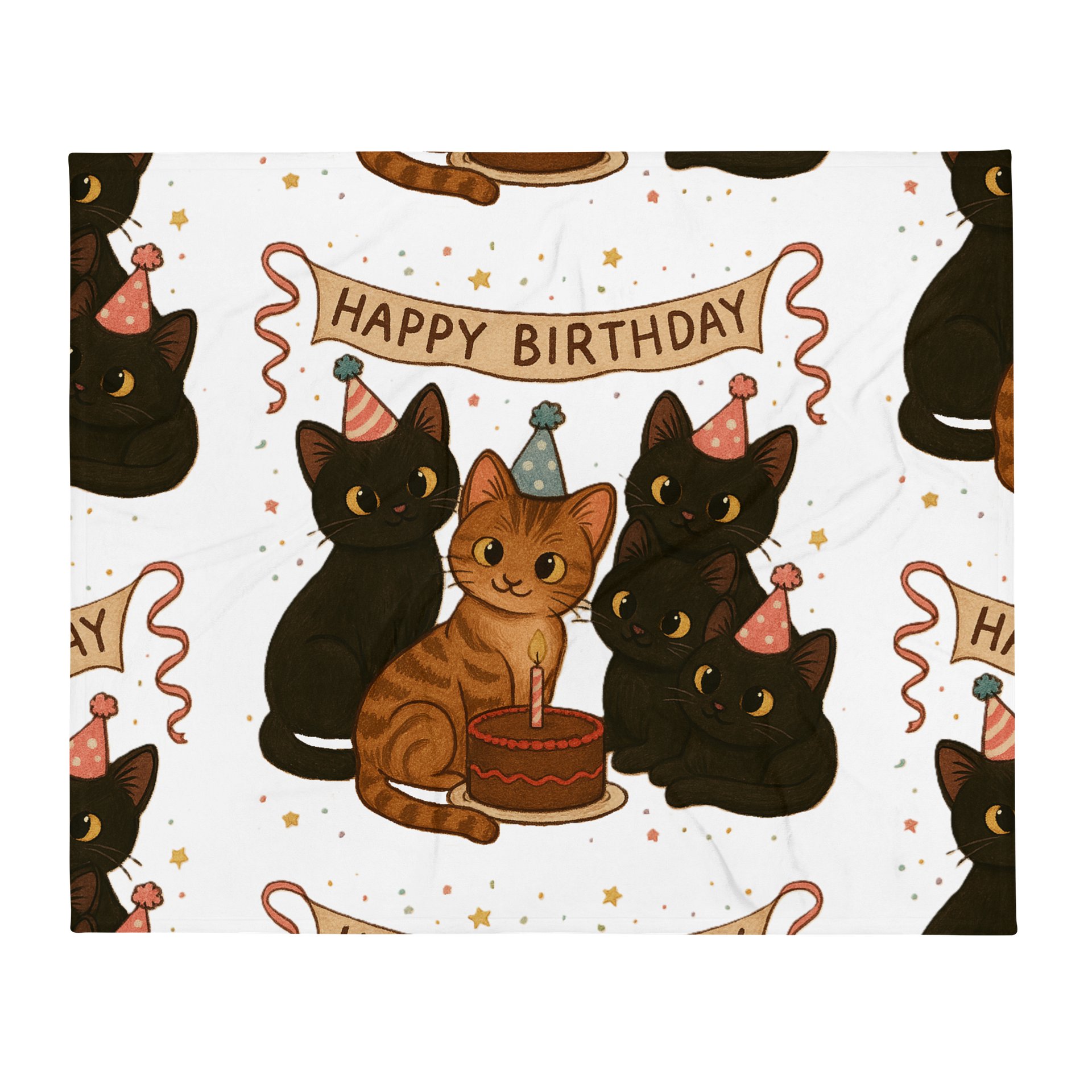 cat birthday Throw Blanket product image (1)