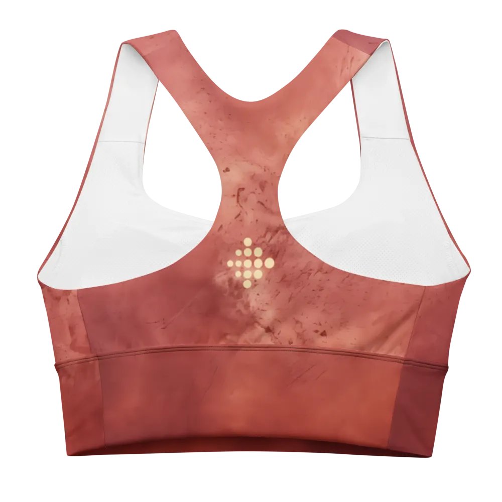 Abstract Grunge intense red Longline Sports Bra product image (3)