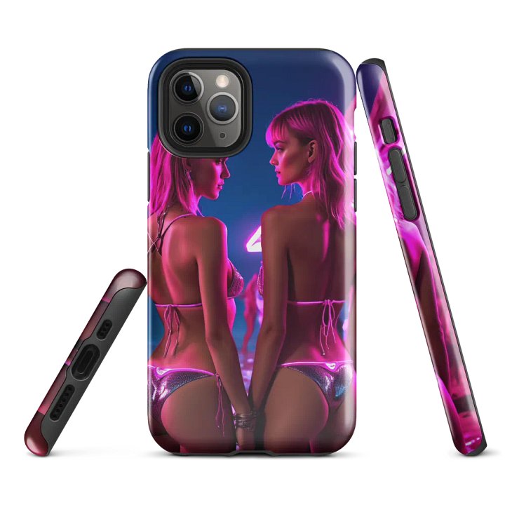 Neon Twin Glam iPhone Tough Case - Bold Double Beauty Design product image (2)