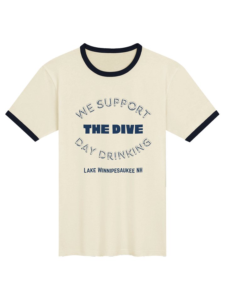 WE SUPPORT THE DIVE — Lake Winnipesaukee Ringer Tee product image (1)