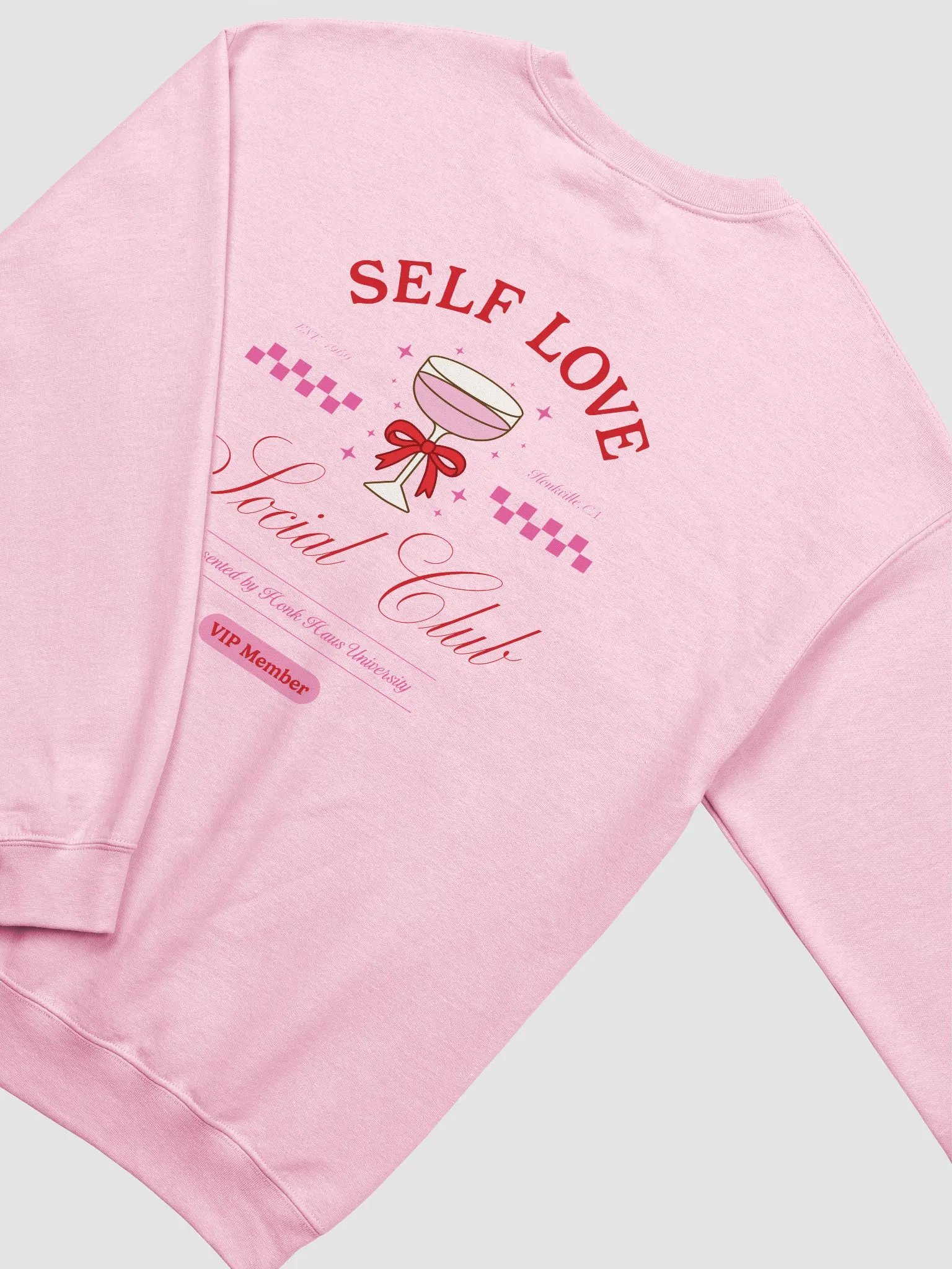 self love club printed crewneck [red lettering] product image (13)