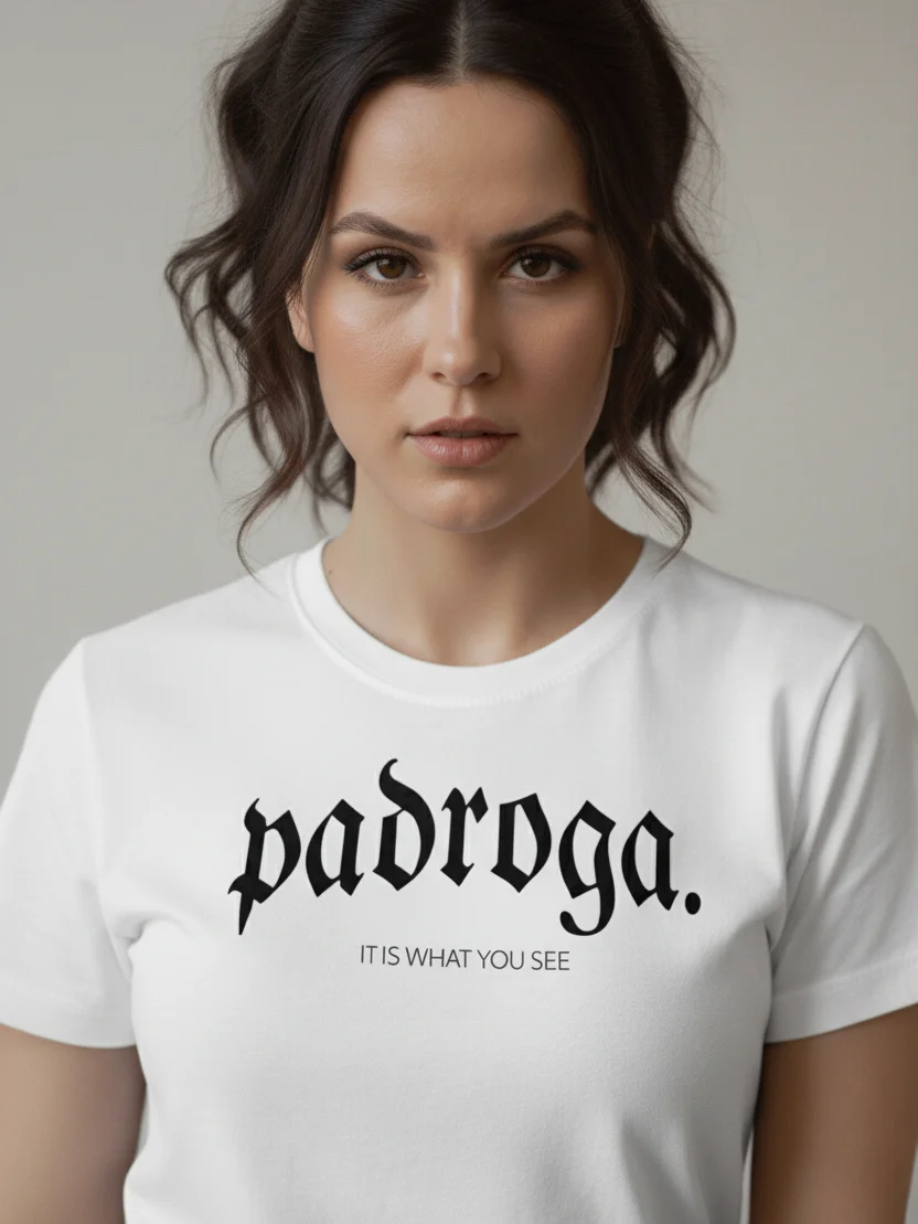 padroga. essentials black tshirt arc logo product image (2)