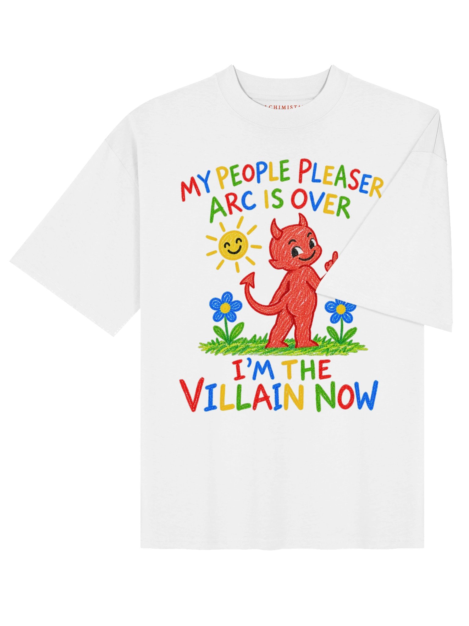 T-Shirt Unisexe Oversize Coton Bio Poids Lourd - I'M THE VILLAIN NOW product image (8)