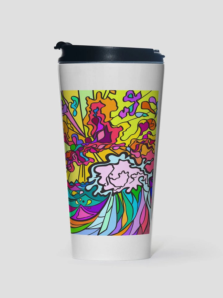 Energizing Floral Swirls Stainless Steel Mug – Wave at Sunset+ product image (1)