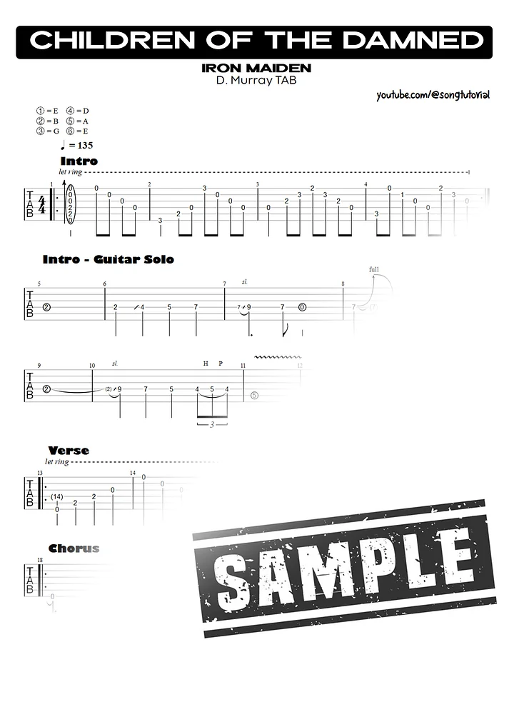 Children of the Damned | PDF Tab + Guitar Pro | Iron Maiden product image (2)