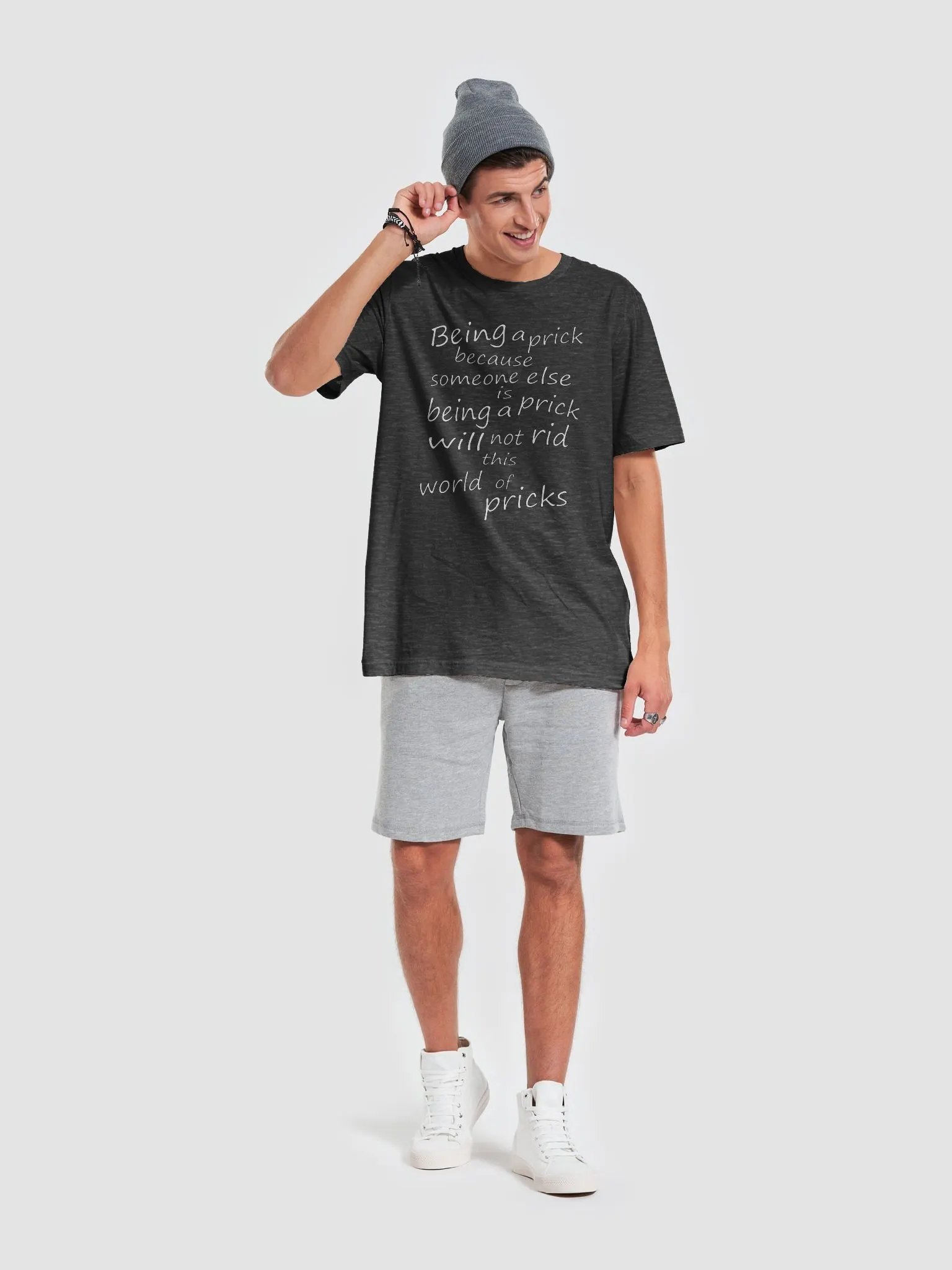 Stop Being A Prick - White Lettering - Bella+Canvas Supersoft T-Shirt product image (4)
