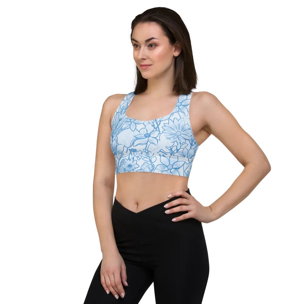 Blue Line Floral/All-Over Print Longline Sports Bra by Sublicolor product image (4)
