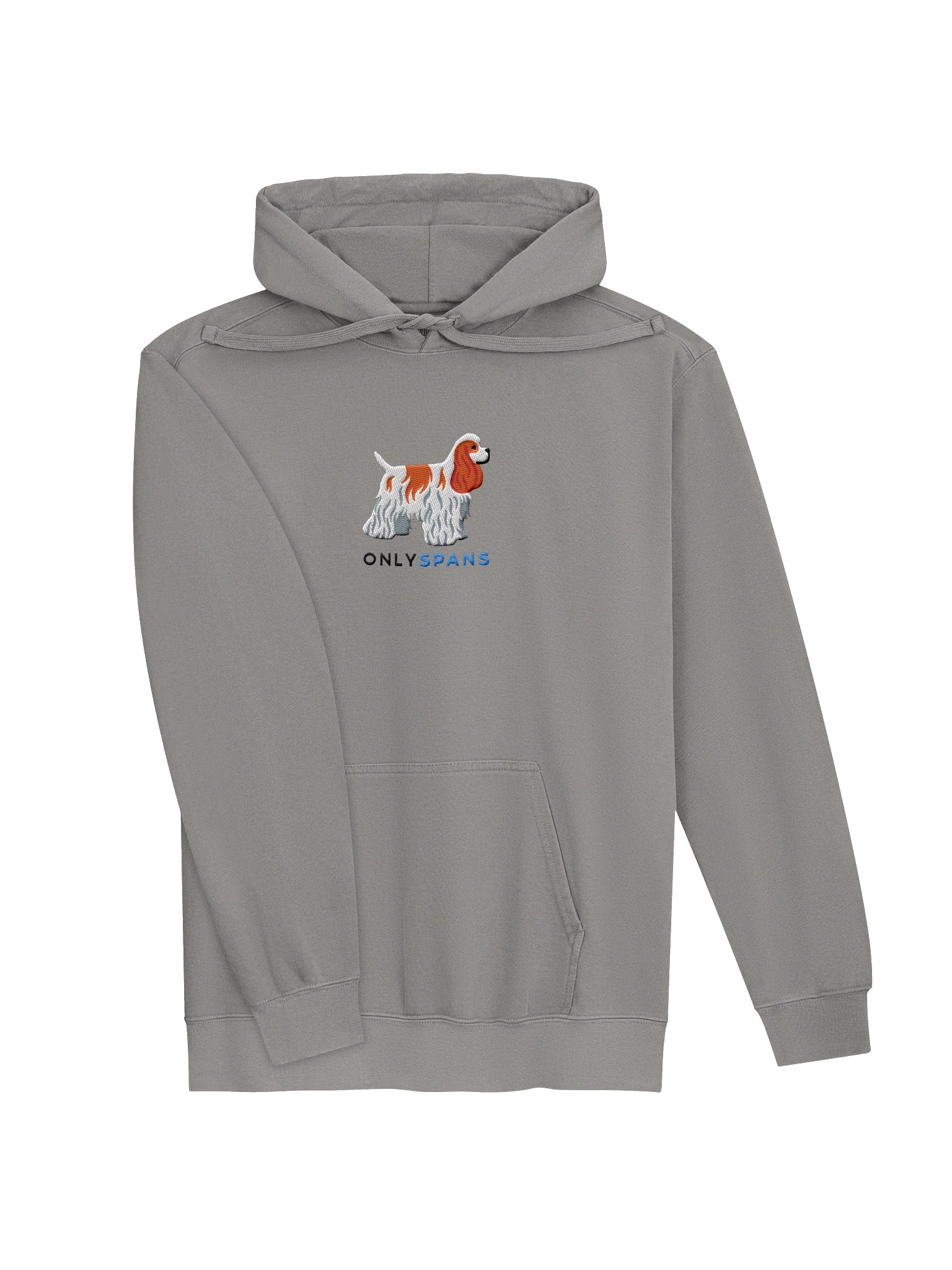 Only Spans Premium Hoodie (Embroidered) of an American Cocker Spaniel(Parti Red & White) product image (15)
