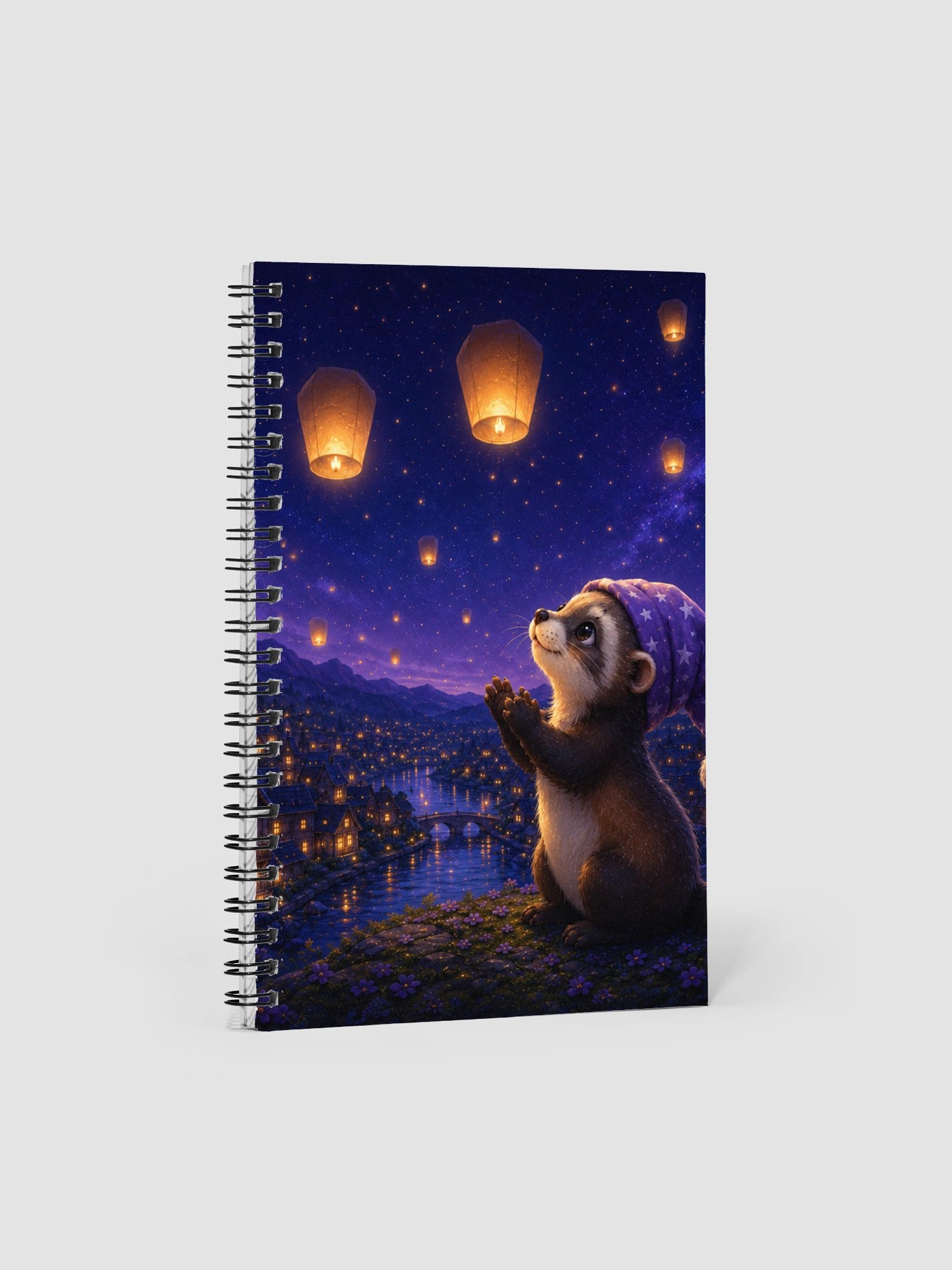 Lantern Wishes Spiral Notebook | Dreamy Ferret Journal product image (1)
