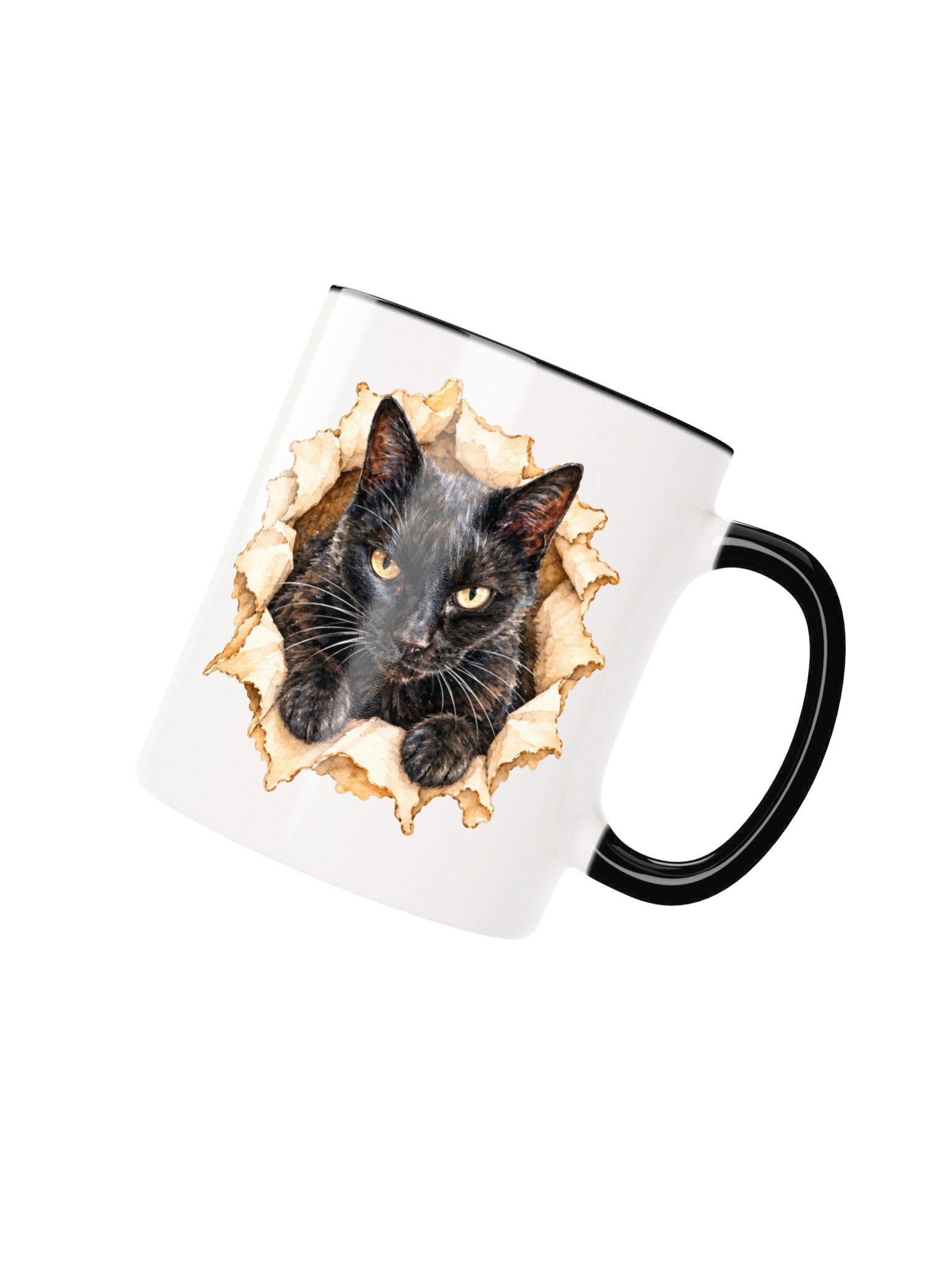 Peekaboo Black Cat Front and Back Coffee Mug product image (11)