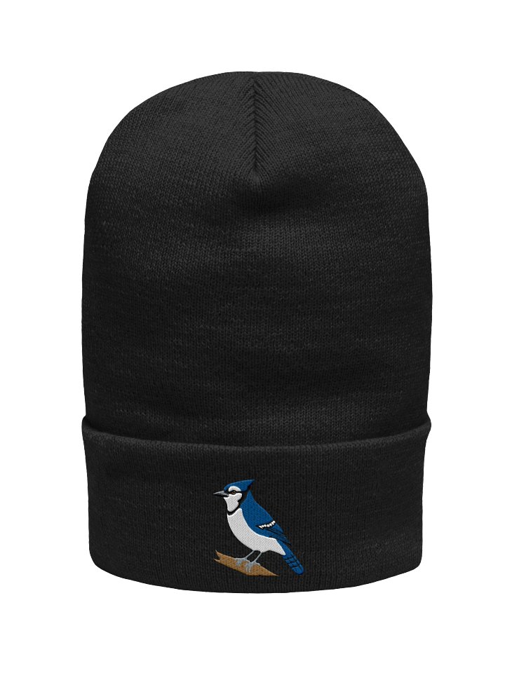 Blue Jay Embroidered Beanie | Woodland Bird Knit Hat | Cozy Winter Cap product image (5)