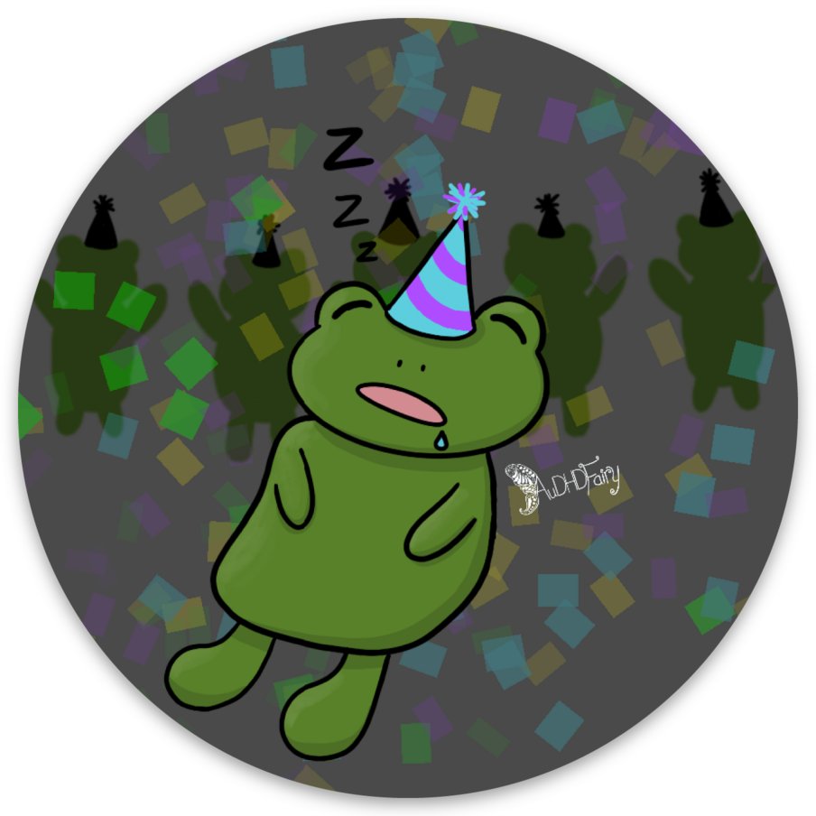 New Year's Frog Sticker product image (1)