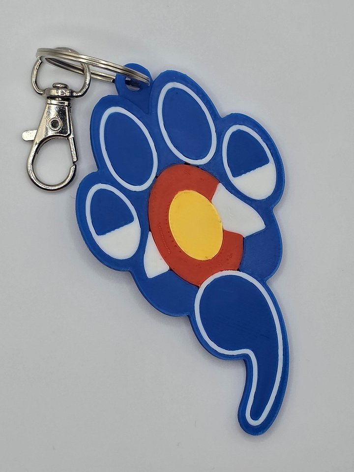 🐾 Colorado Paw Semicolon Keychain | Mental Health Awareness product image (2)