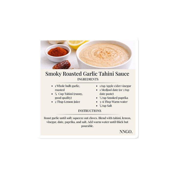 Smoky Roasted Garlic Tahini Sauce Recipe Magnet product image (1)
