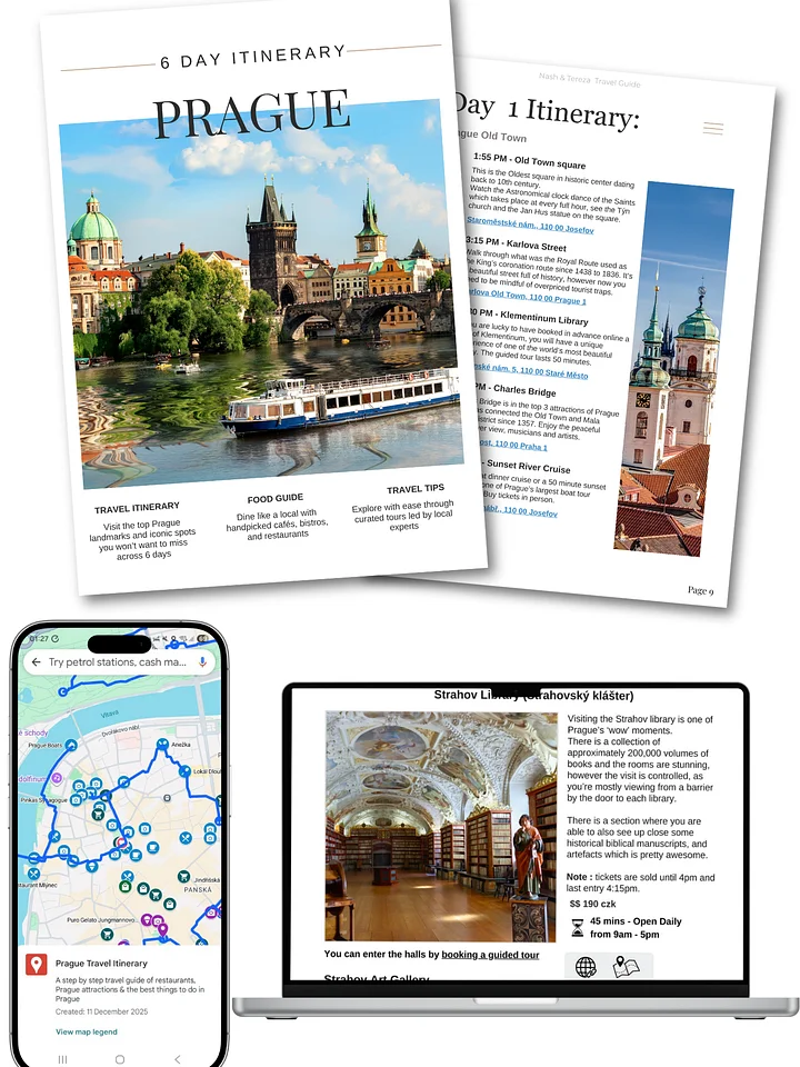 Prague Bundle: 3 & 6 Day Itineraries, 64 Restaurants and 2 Digital Maps product image (2)