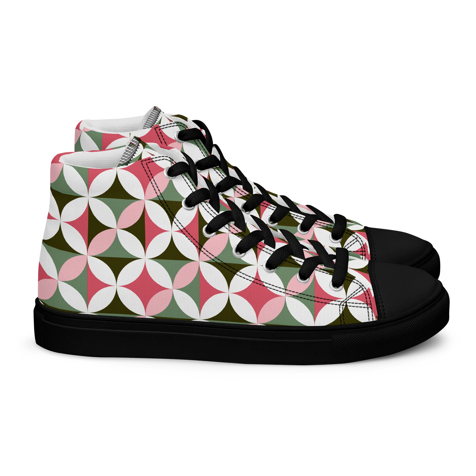 Retro Bloom High-Top Canvas Shoes product image (2)