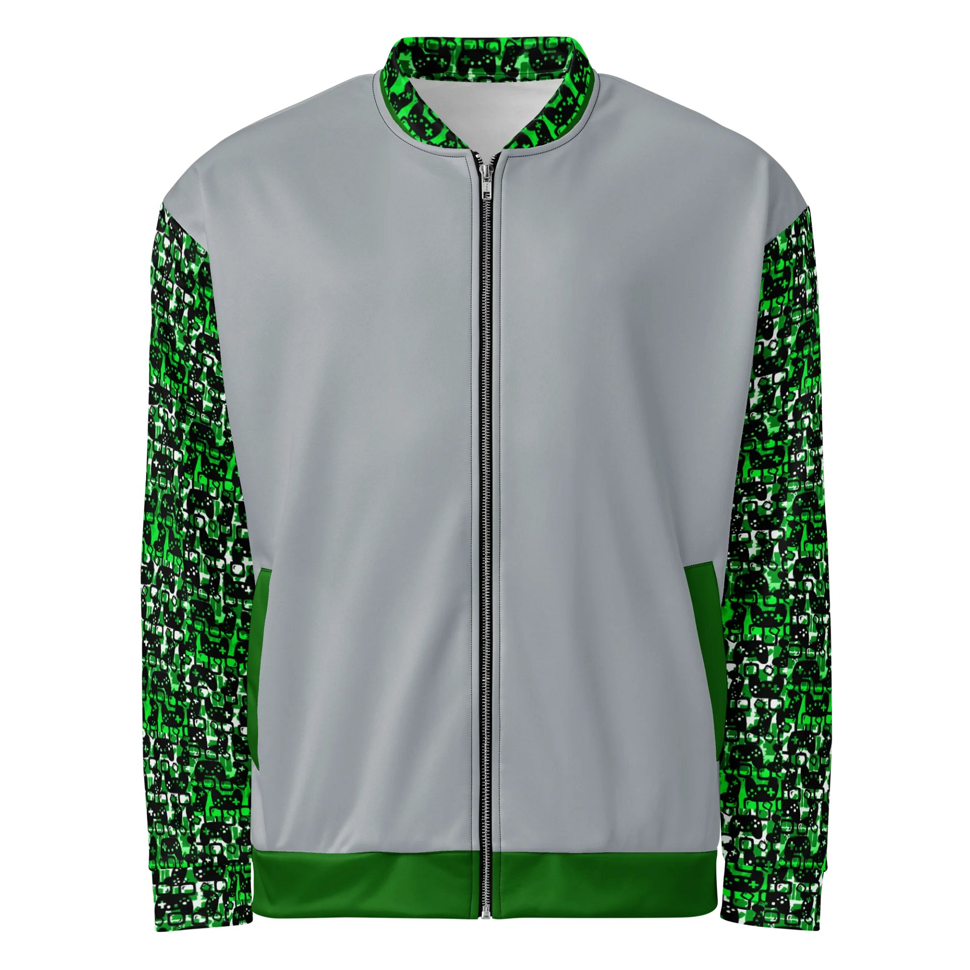 Experience Stories Unisex Bomber Jacket (Green, Gray, and Black) product image (2)