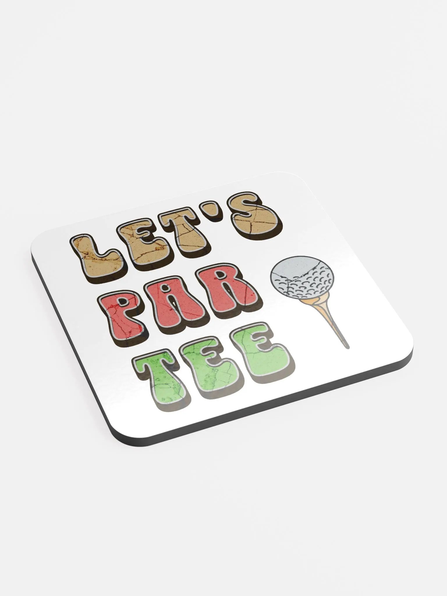 Lets Par Tee Golf Glossed Cork Coaster product image (3)