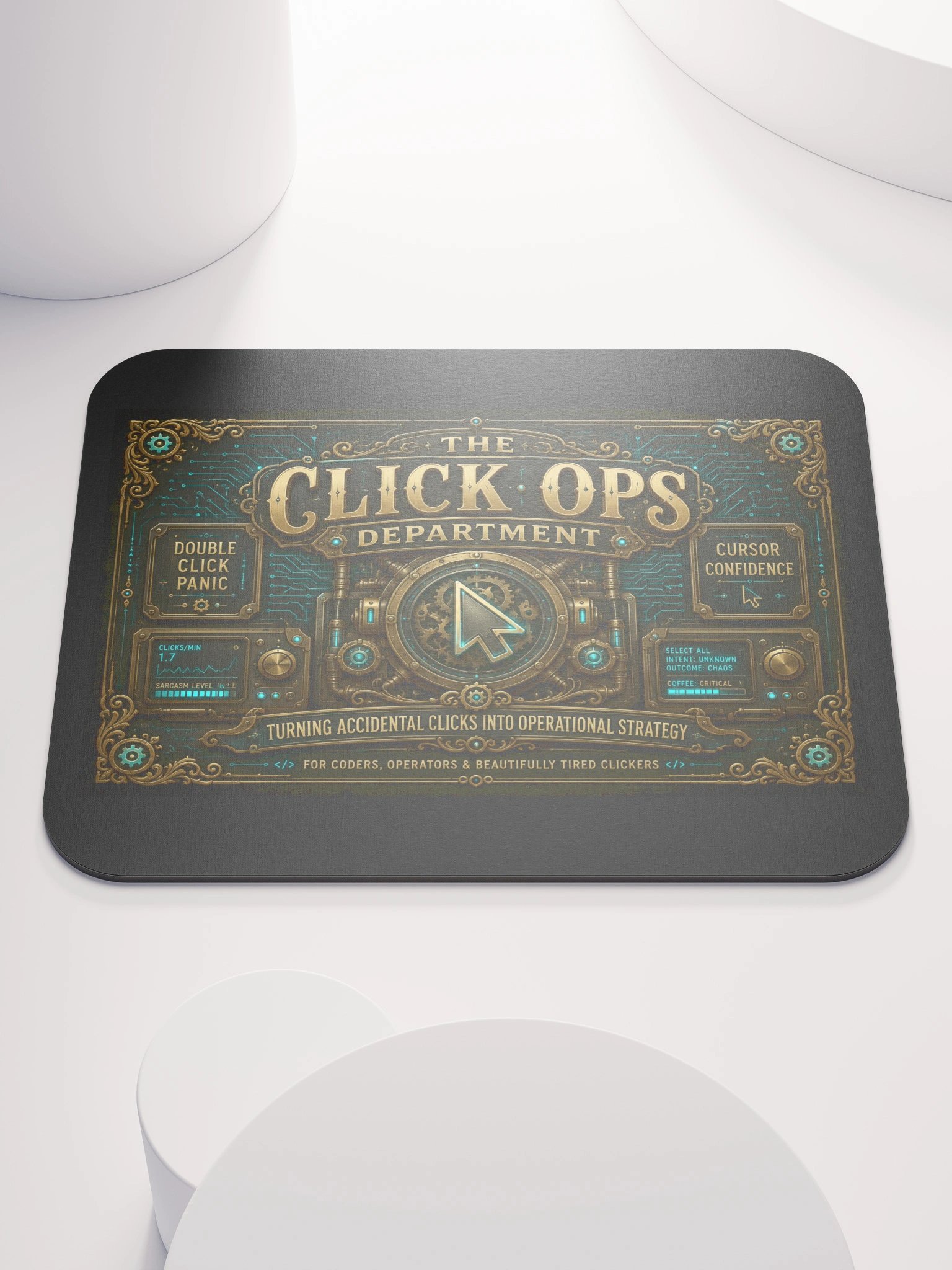 Syntax & Sarcasm Click Ops Department Classic Mouse Pad product image (1)
