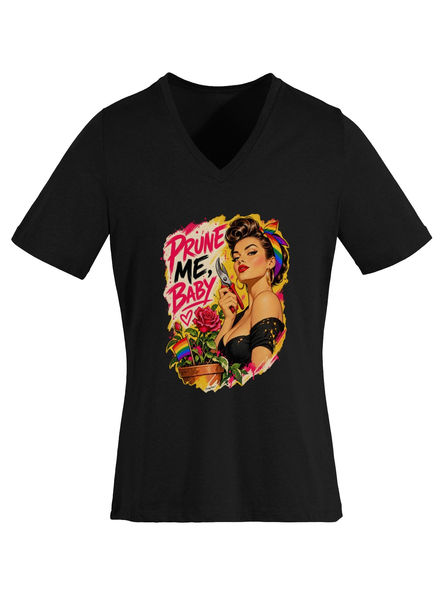 Prune Me, Baby Pin-Up Pride V-Neck Tee product image (57)