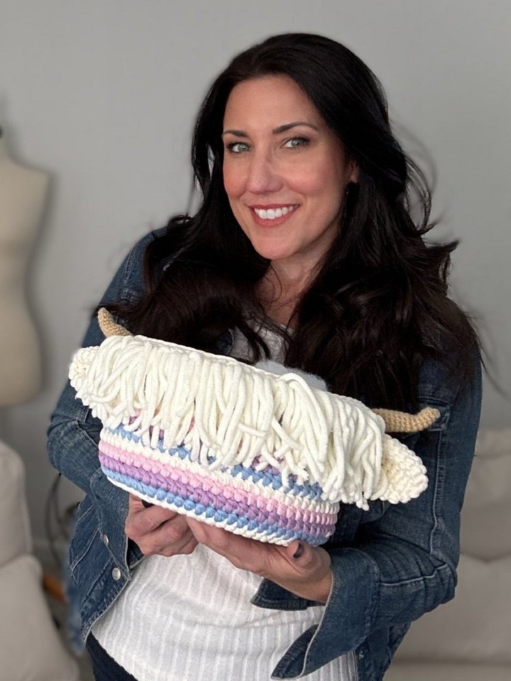 Highland Hues Cow Crochet Basket product image (1)