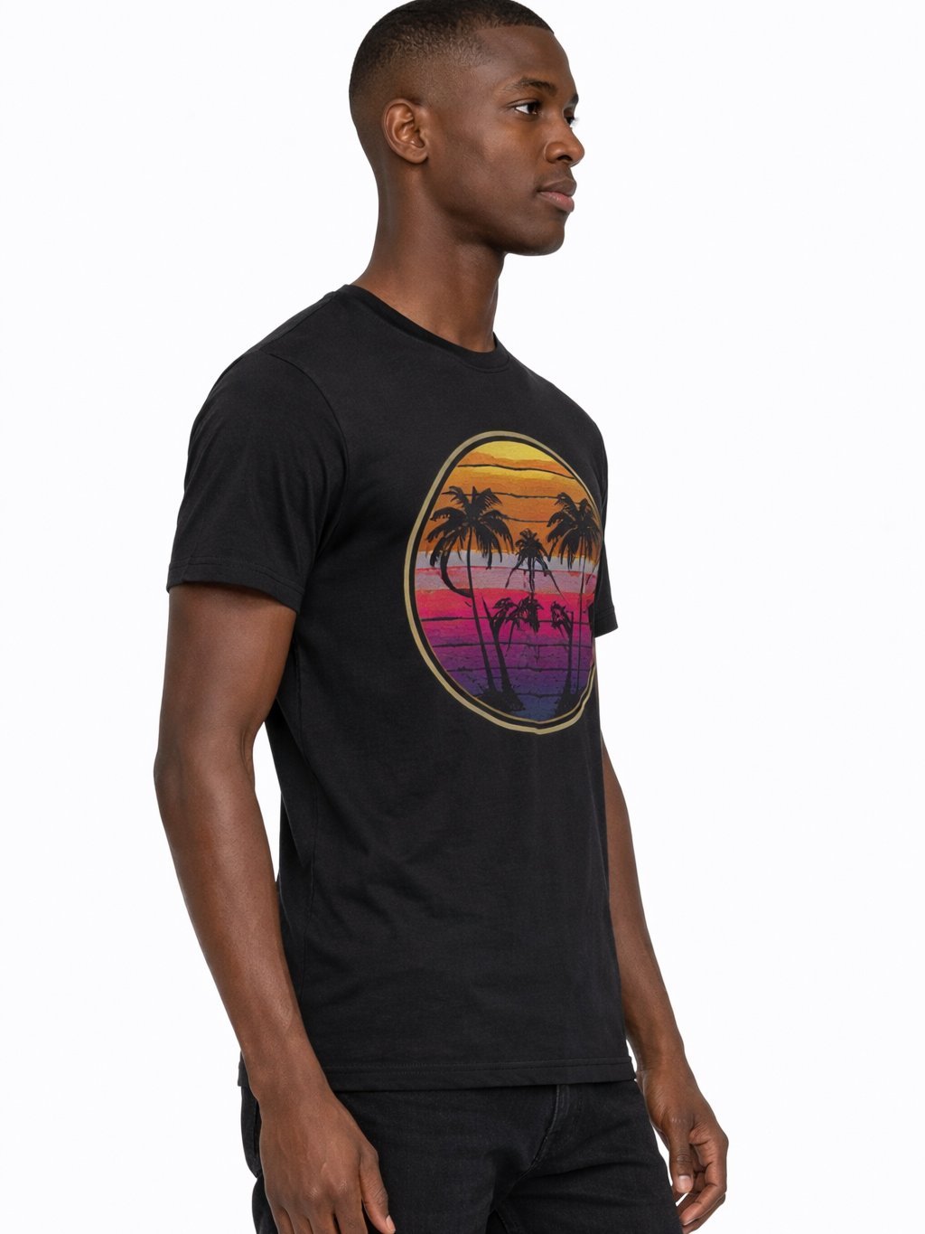 Premium Retro Sunset T-Shirt for men | Vintage Palm Tree Aesthetic Tee product image (3)