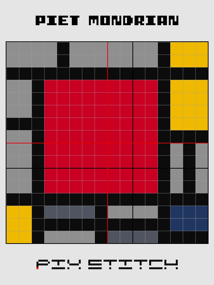 Piet Mondrian Pixel Art product image (2)