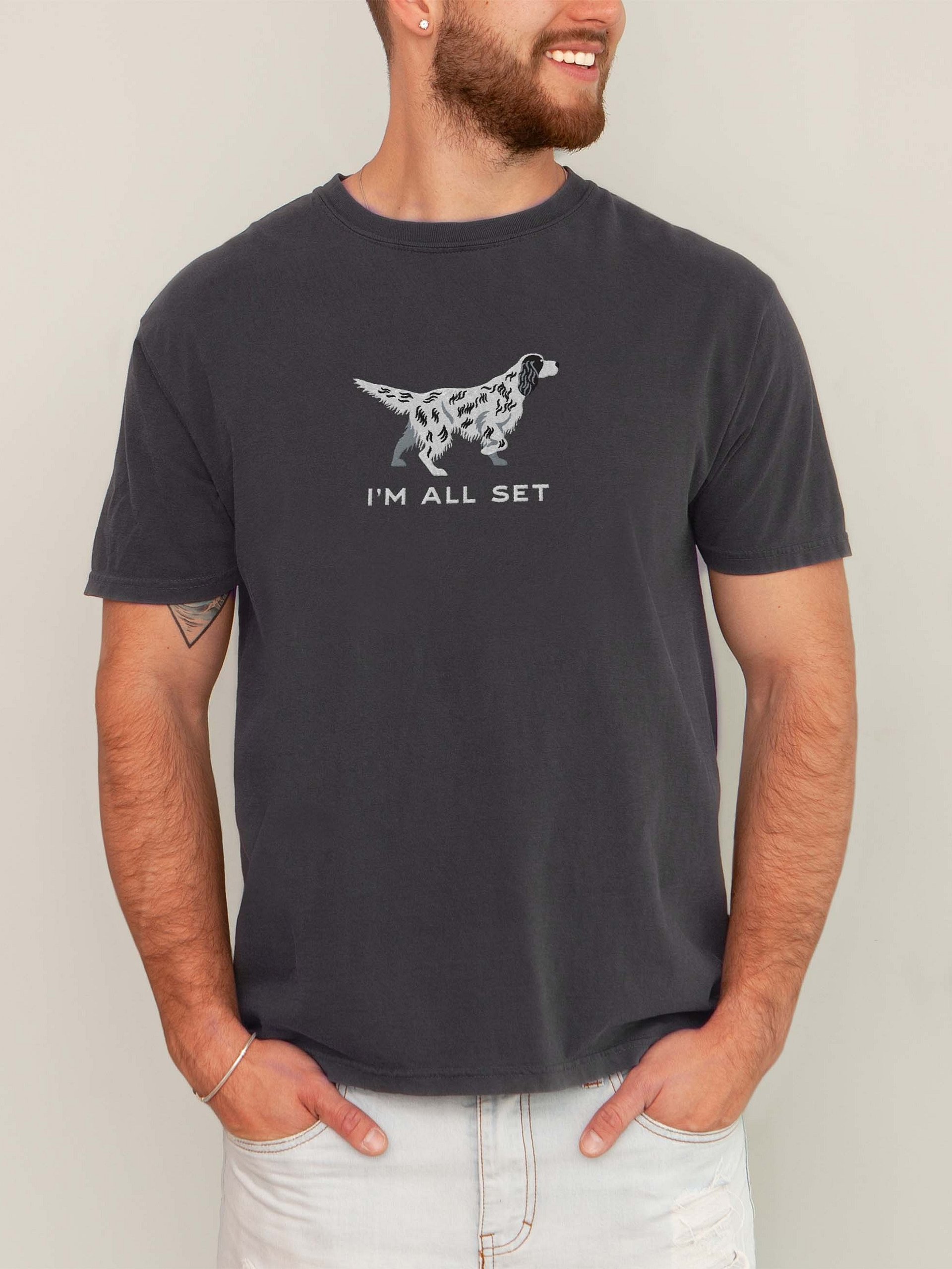 I'm All Set T-Shirt(Embroidered) of an English Setter product image (2)