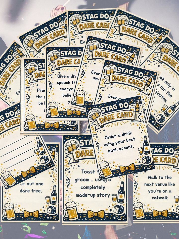 Printable Stag Do Dare Cards – Instant Download product image (1)