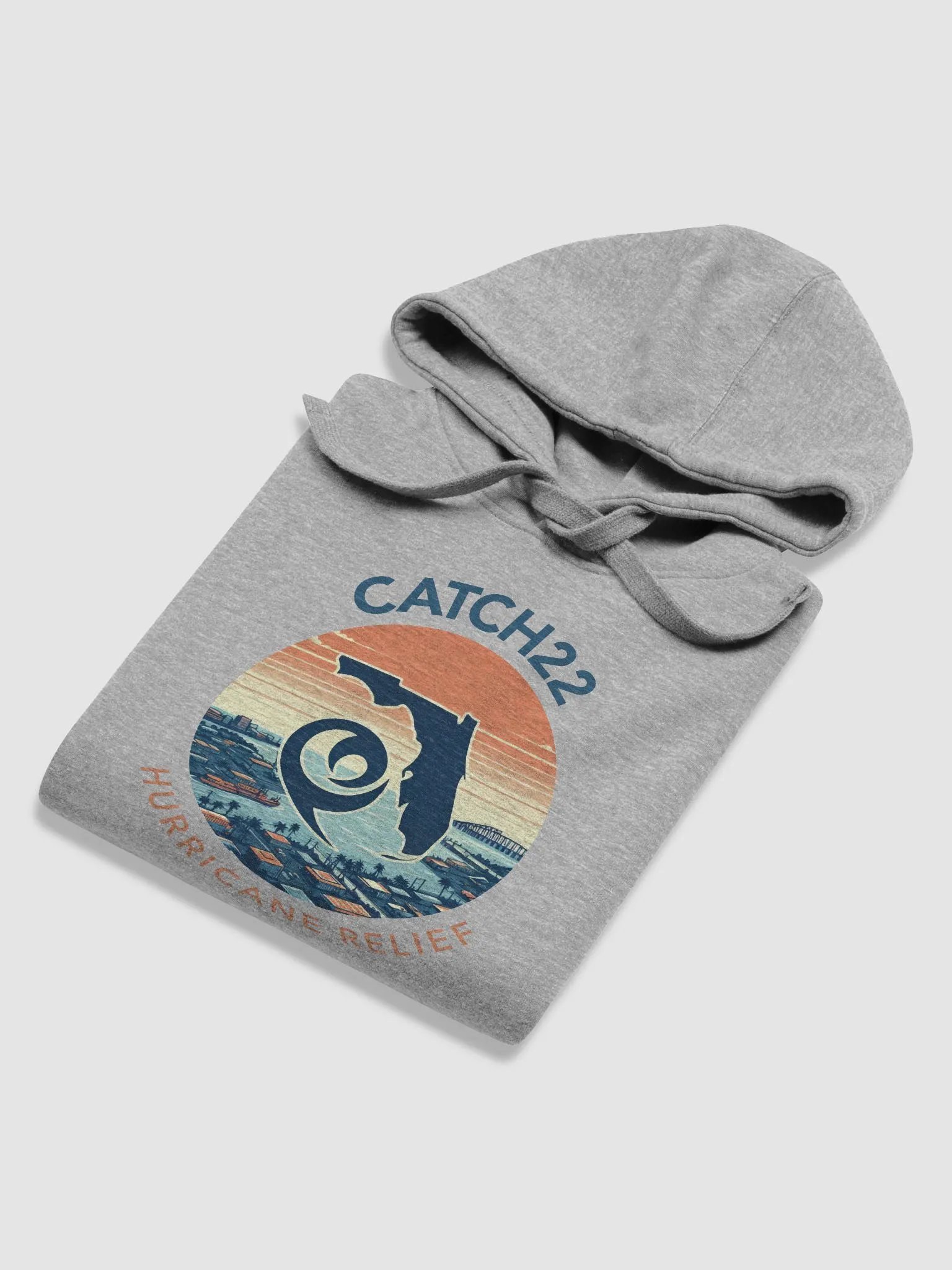 Hurricane relief Hoodie white. product image (11)