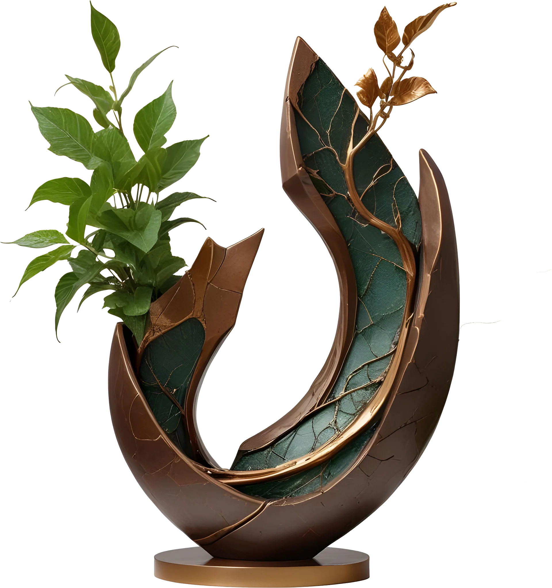 Bronze Euphoria – Botanical Harmony Sculpture PNG product image (1)