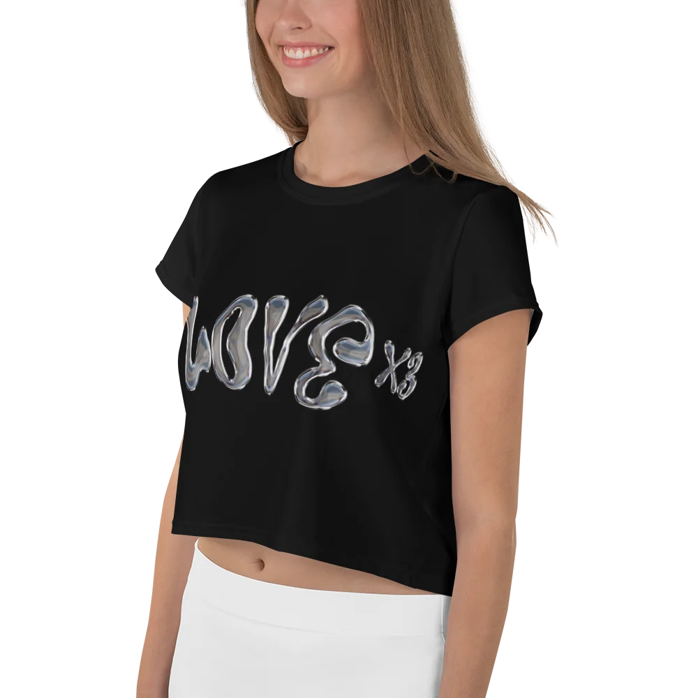 LOVE X3 Women's Crop Top Tee product image (3)