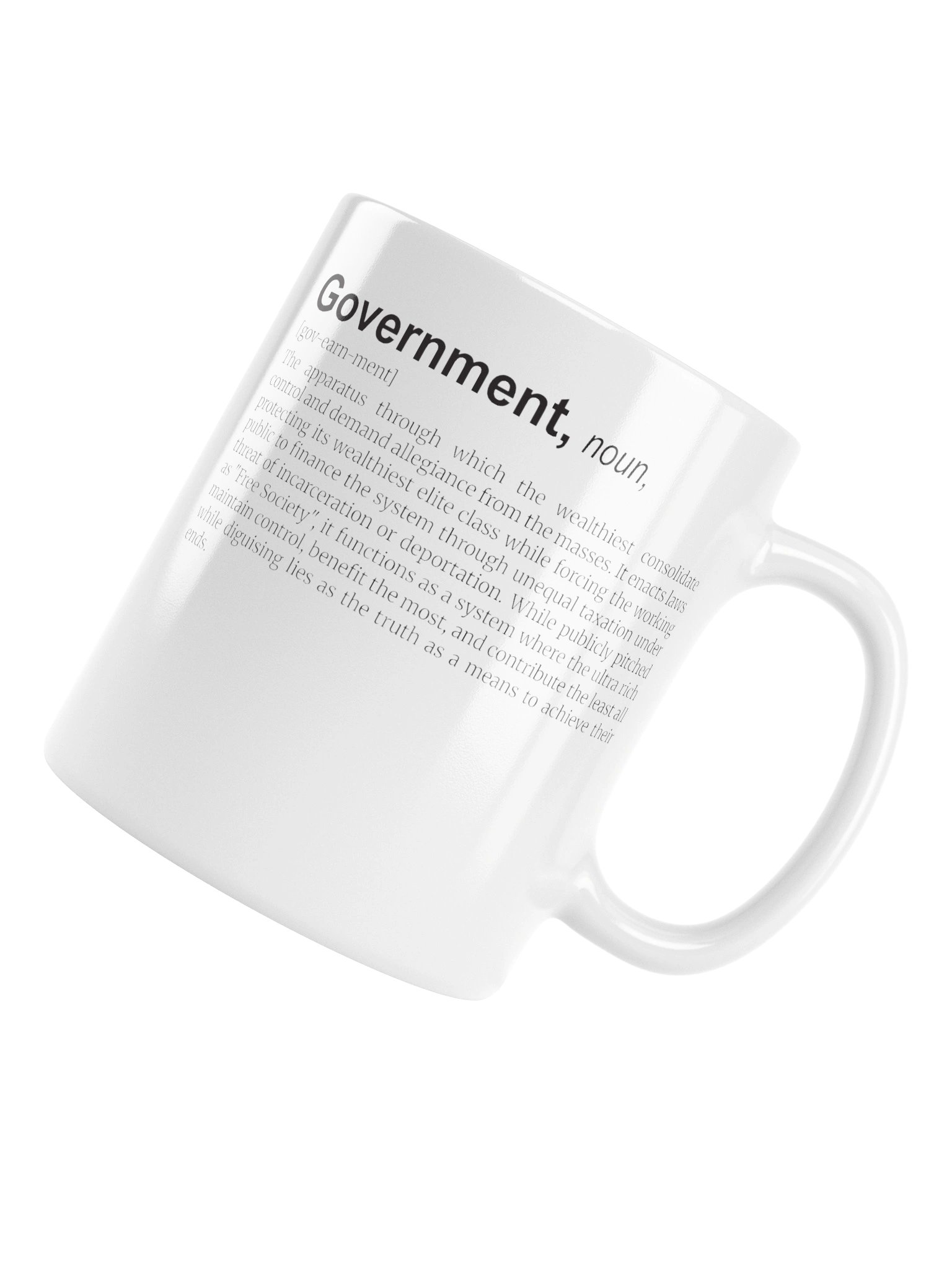 High Quality Mug With Satirical Definition of "Government" product image (17)