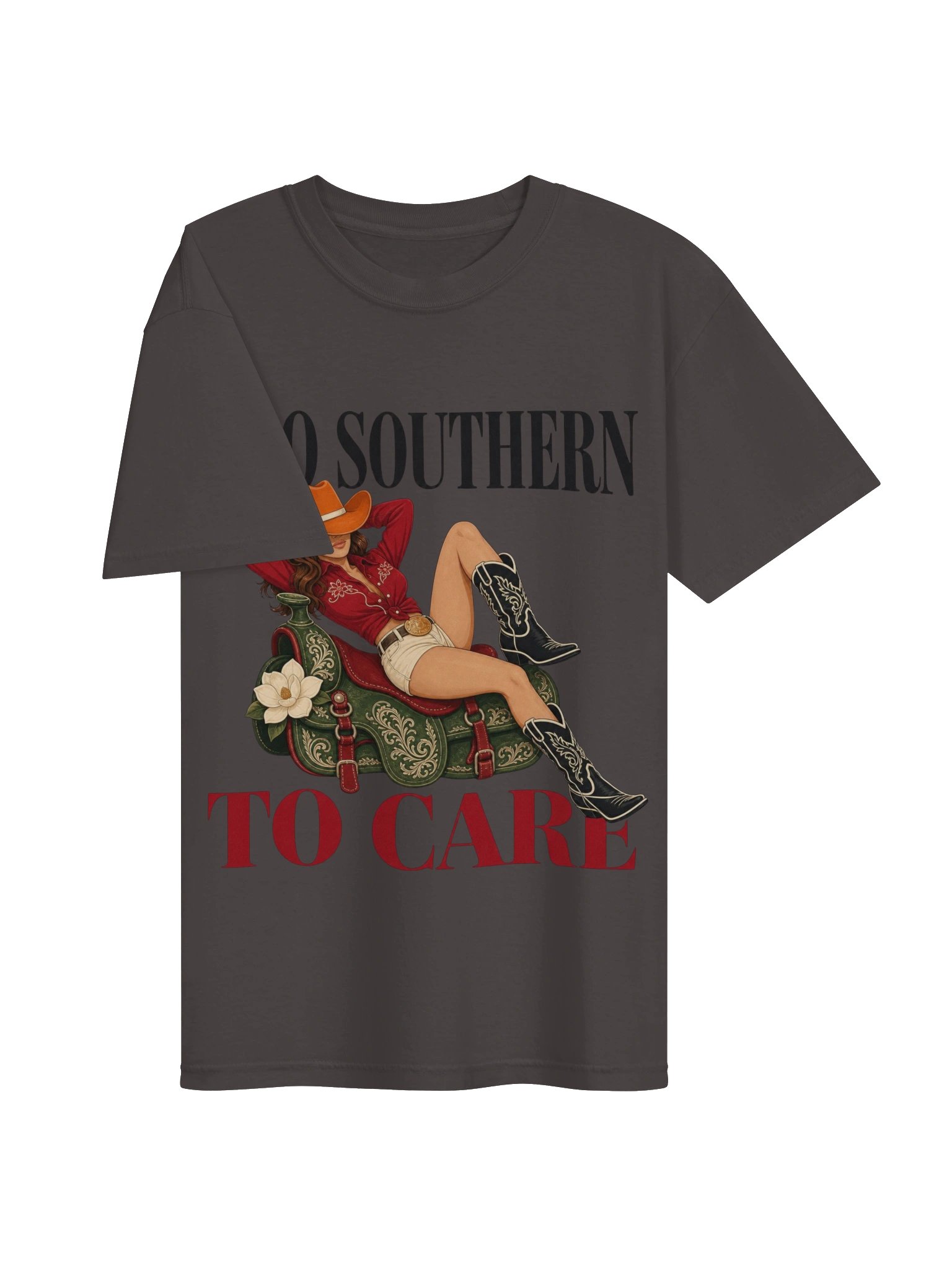 Vintage Cowgirl T-Shirt - Too Southern To Care Western Pin Up Shirt - Retro Country Music Graphic Tee - Western Aesthetics Unisex T-Shirt product image (3)