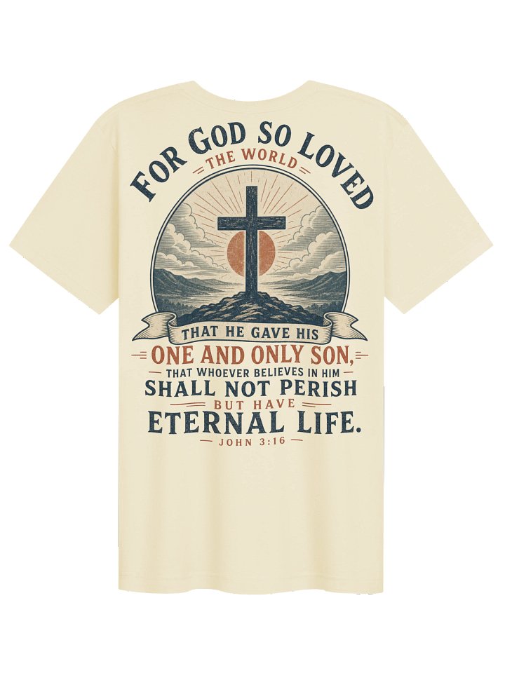 John 3:16 Cross Mountain Adult T-Shirt product image (2)