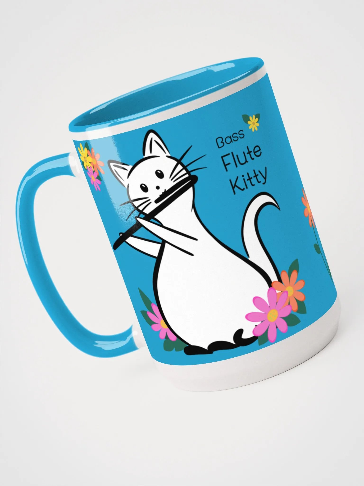 Flute Kitty Mug 15 oz - Bass Flute product image (4)