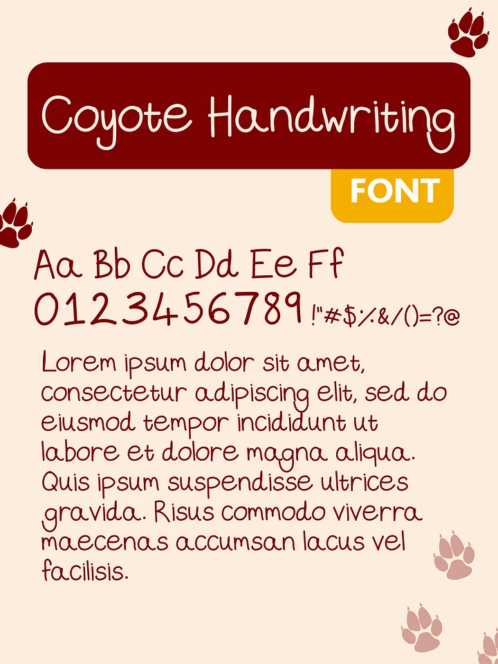Coyote Handwriting - Original Handwriting Style Font product image (1)