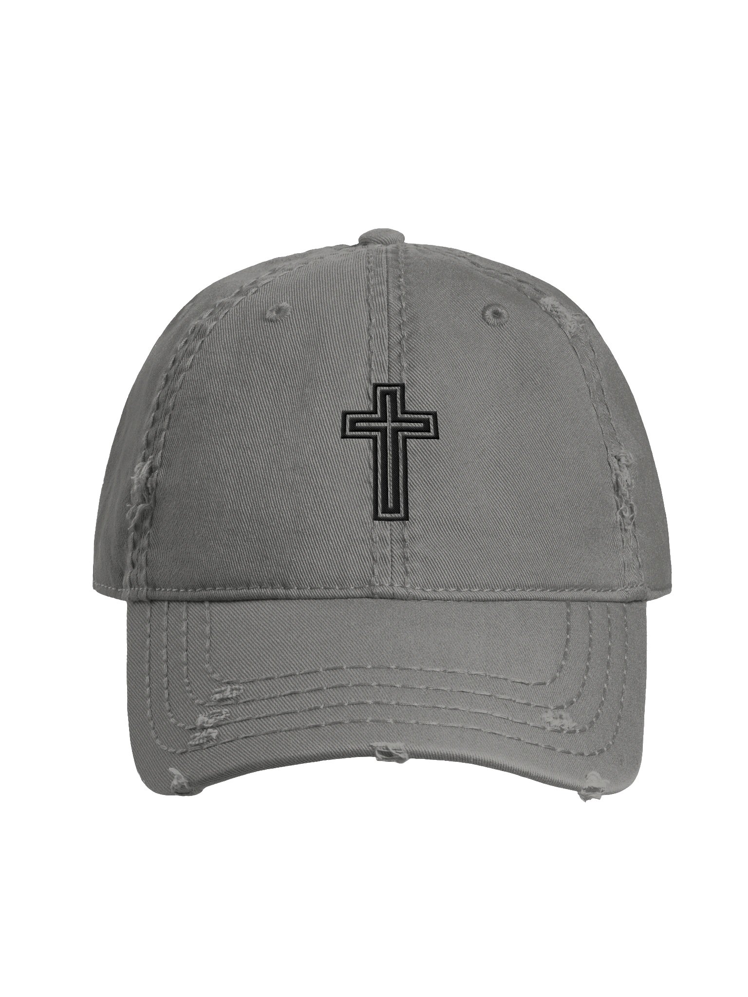Cross and Logo Distressed Dad Hat product image (1)