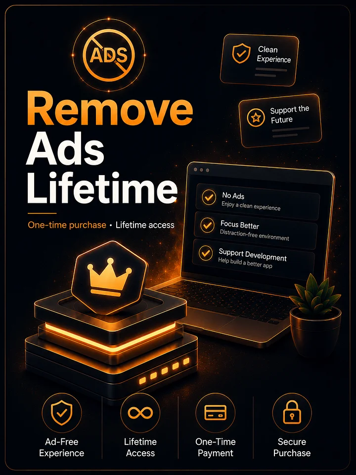 Remove Ads - Lifetime Access product image (1)