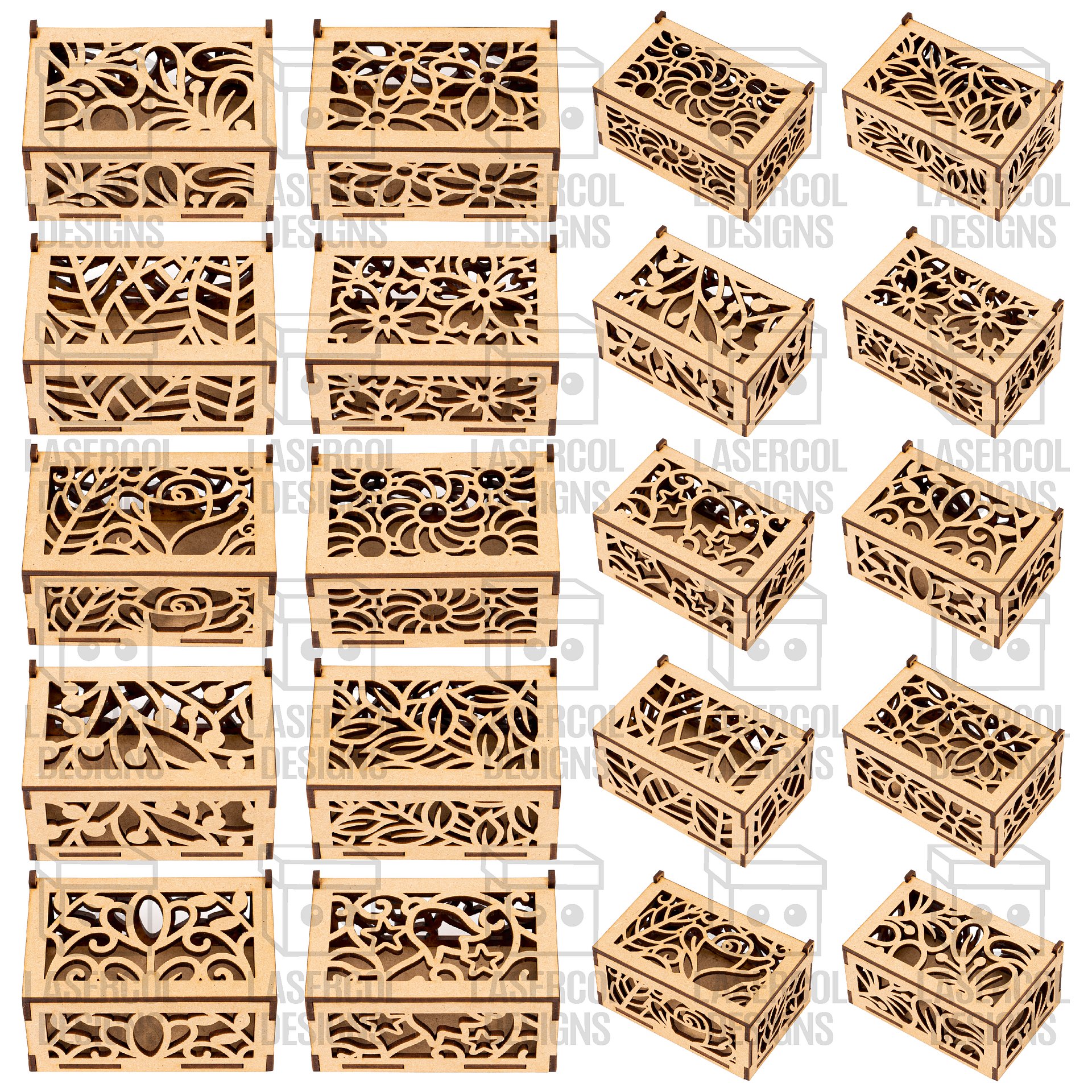 10 Boxes Set 2 (2 Sizes) - Laser Cut Files product image (3)