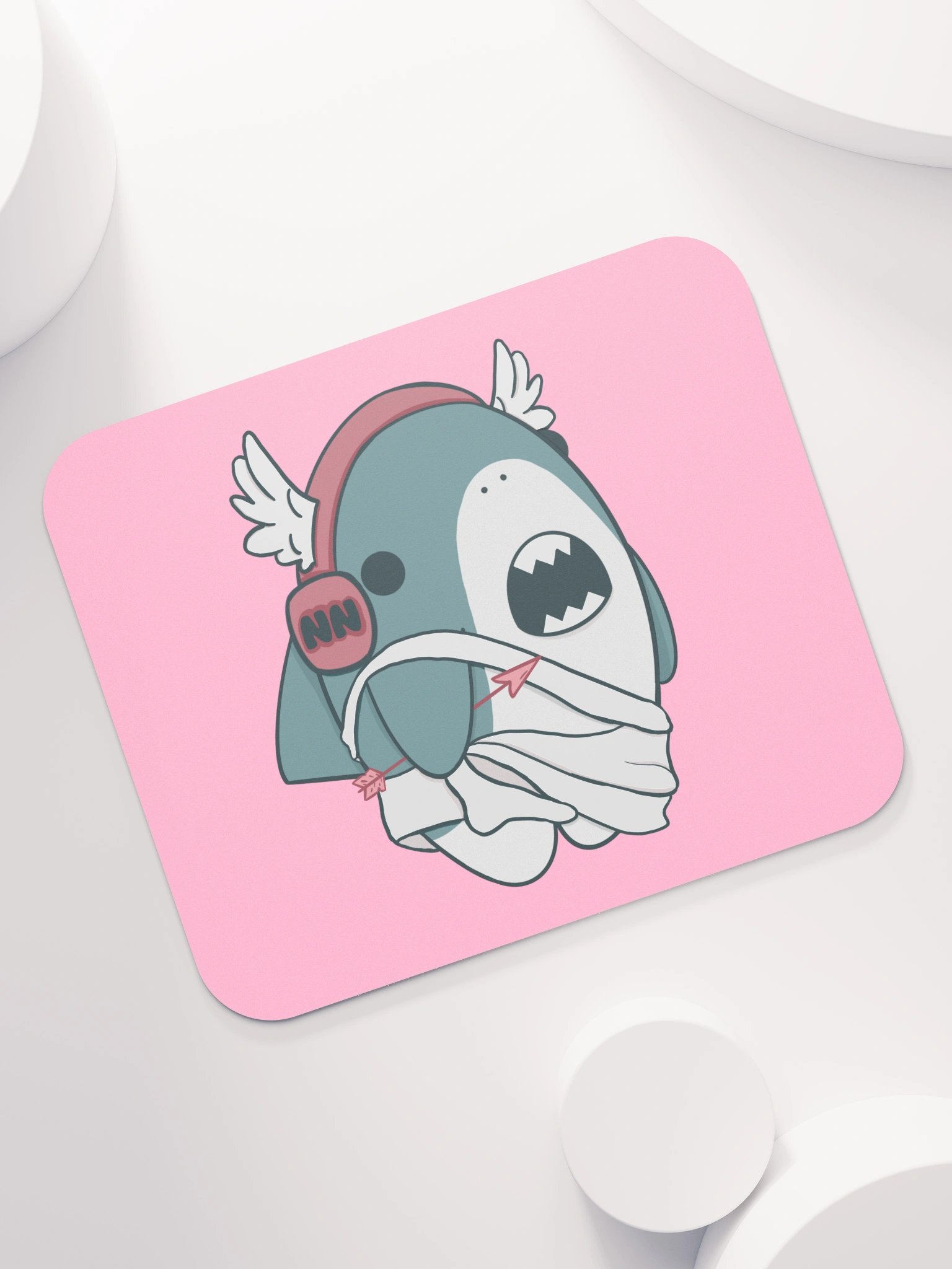 CUPID PINK SHARK MOUSE PAD product image (7)