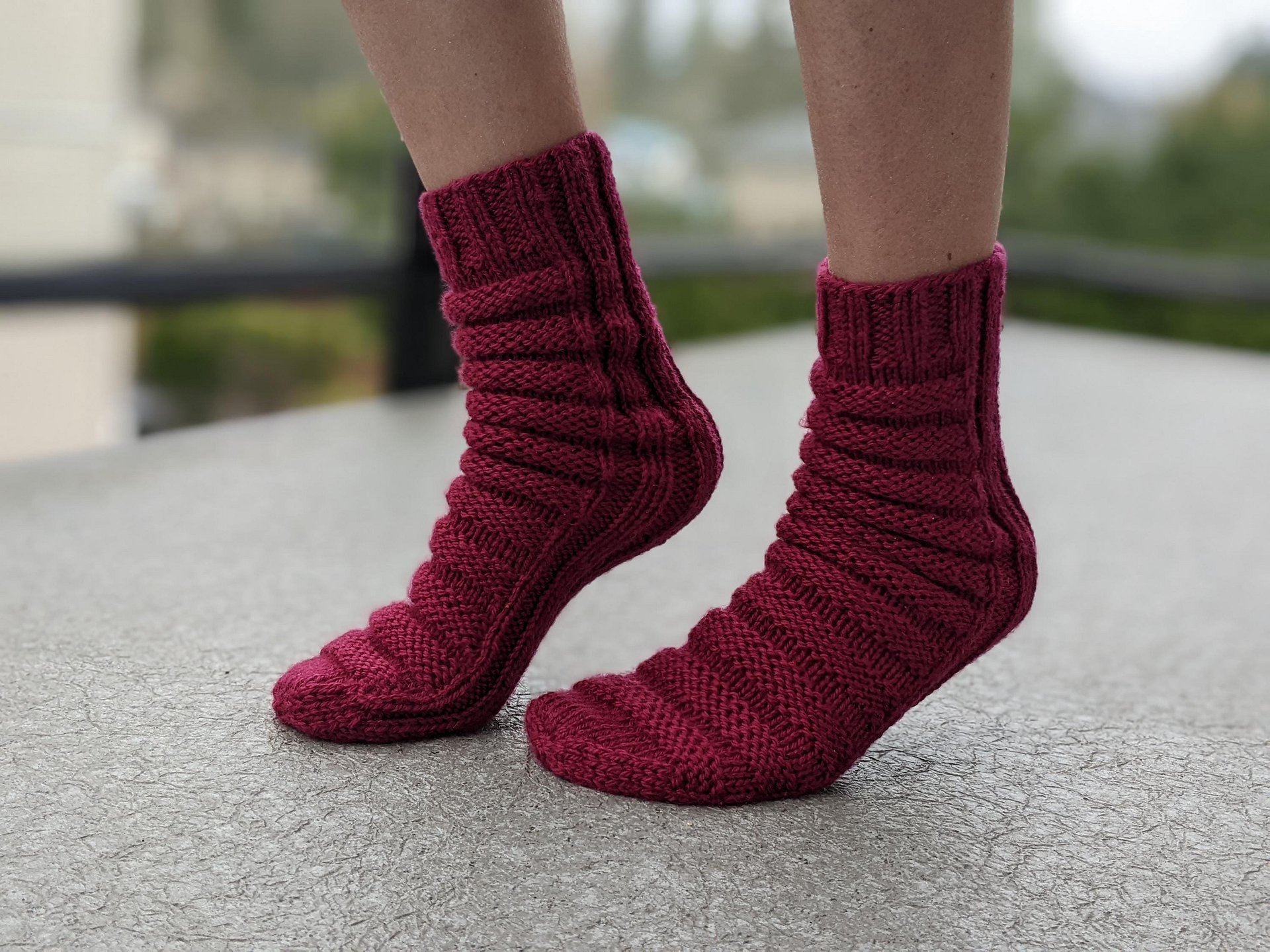 Knit Caterpillar No-Heel Socks Pattern product image (8)