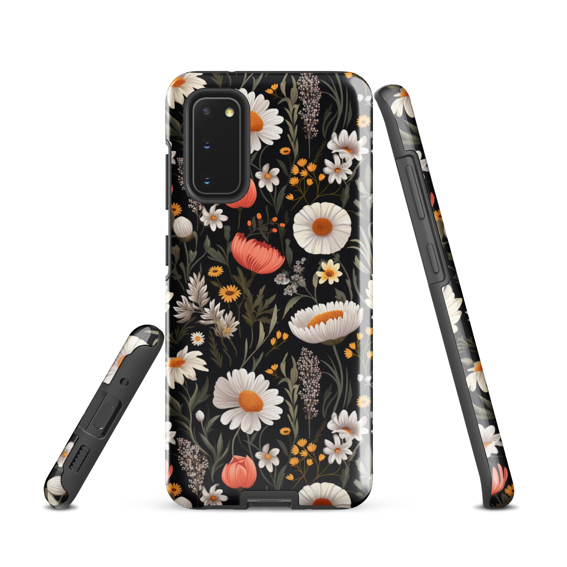 Blossom Elegance: Noir Garden Tough Samsung® S20 S21, S22, S23, S24, S25, Plus, Ultra Cases. product image (1)
