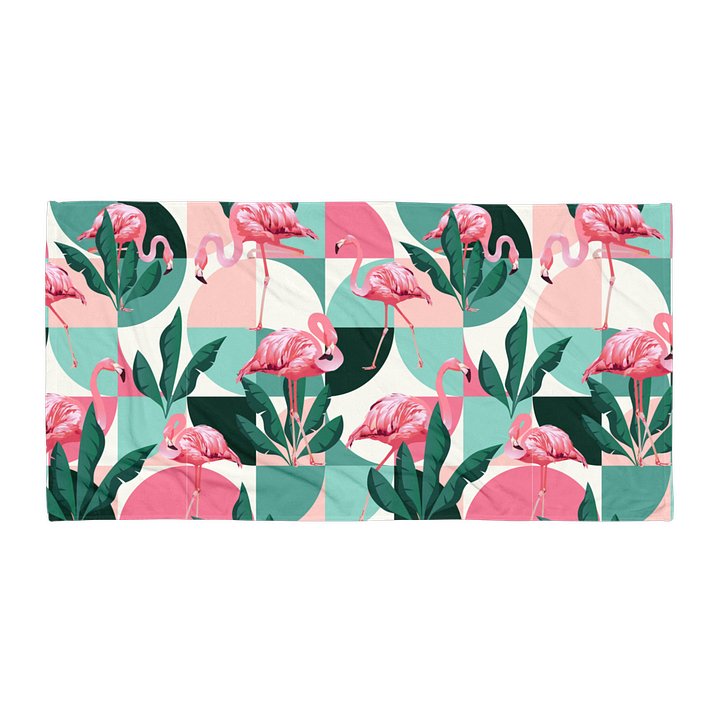 Exotic Flamingo Trendy Pattern Beach Towel for Summer Fun product image (1)