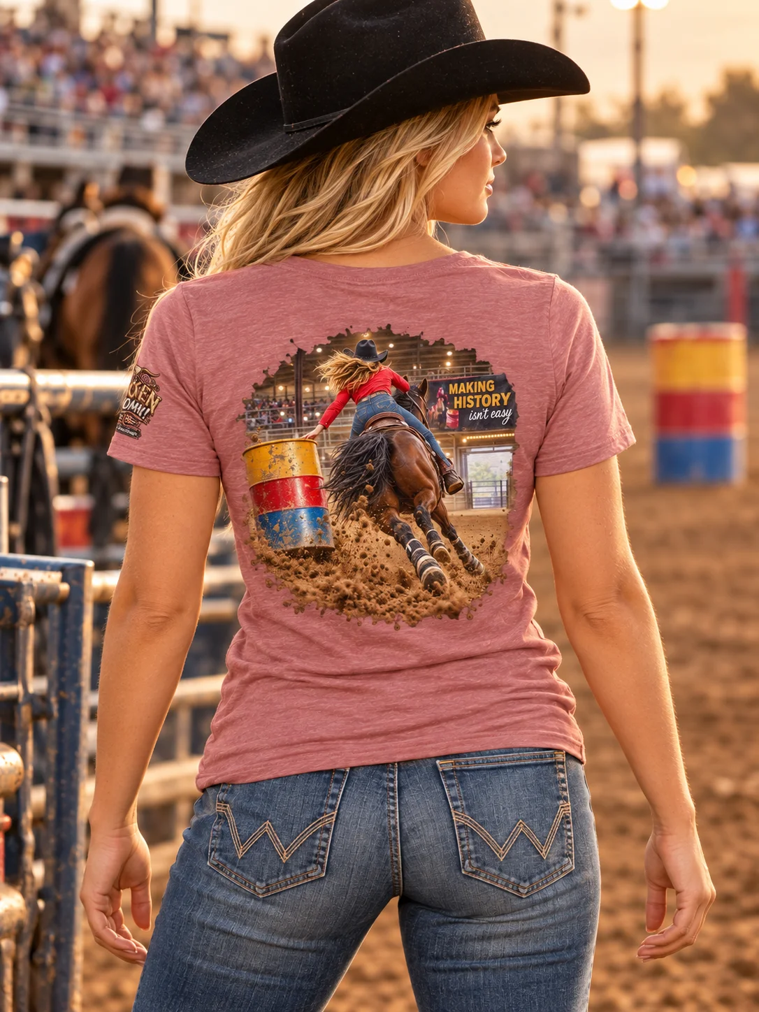 Barrel Racing Shirt — Making History Isn't Easy V-Neck | Broken Cowgirl™ product image (2)