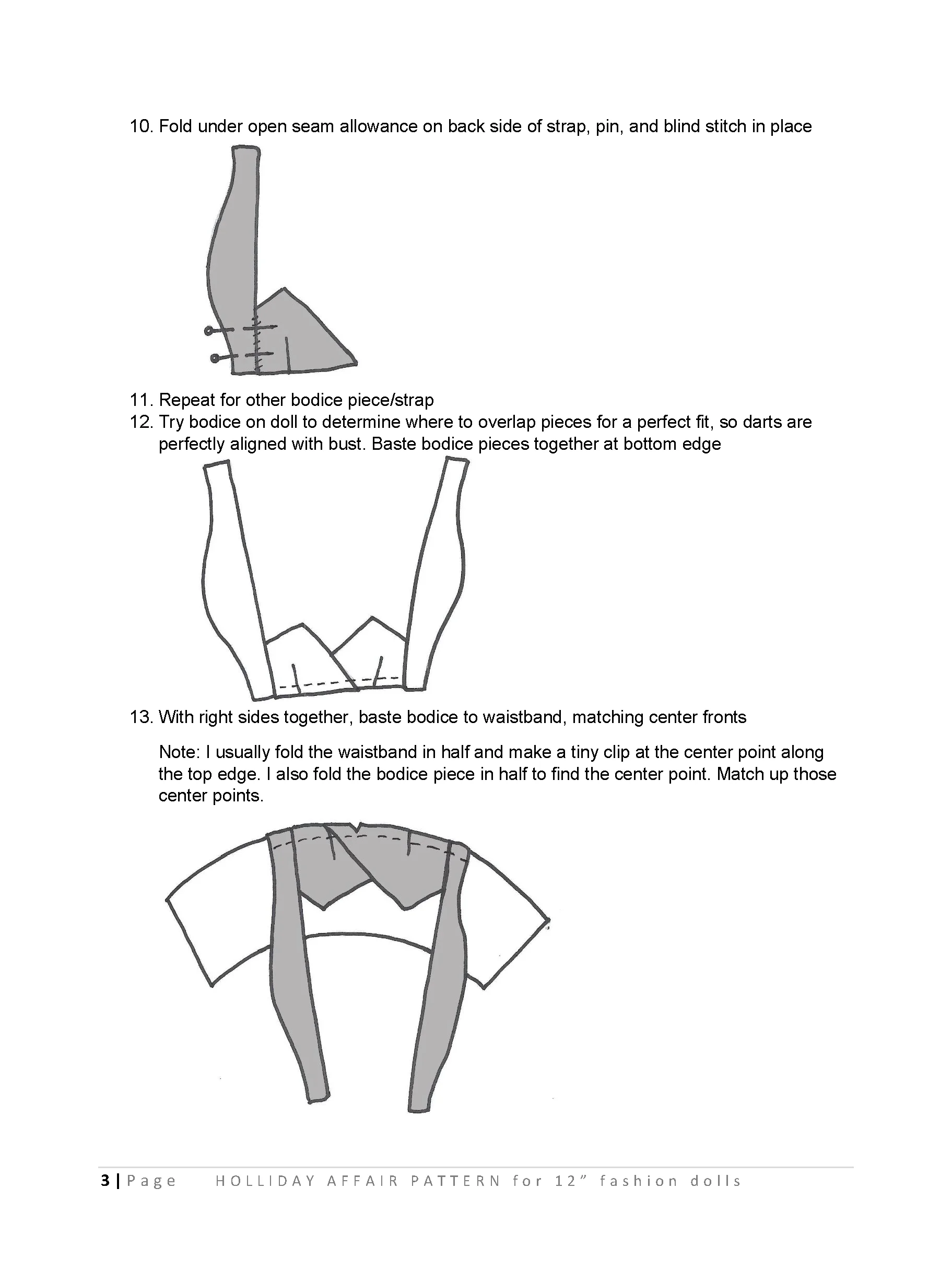 Holliday Affair sewing pattern for 12" fashion dolls product image (3)