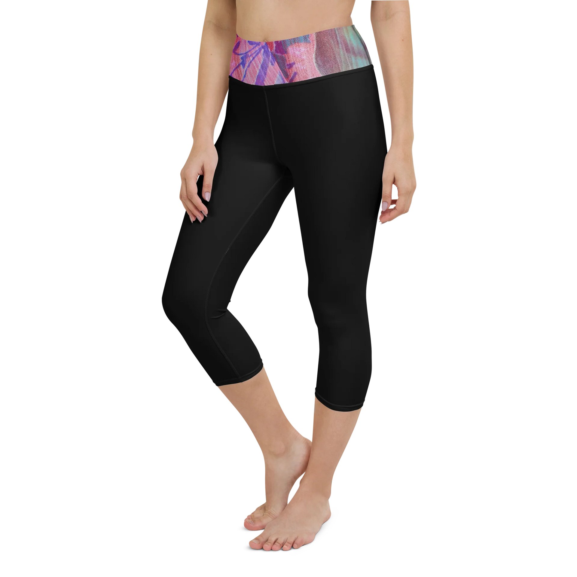 Paradise Breeze Black Yoga Capri Leggings product image (6)
