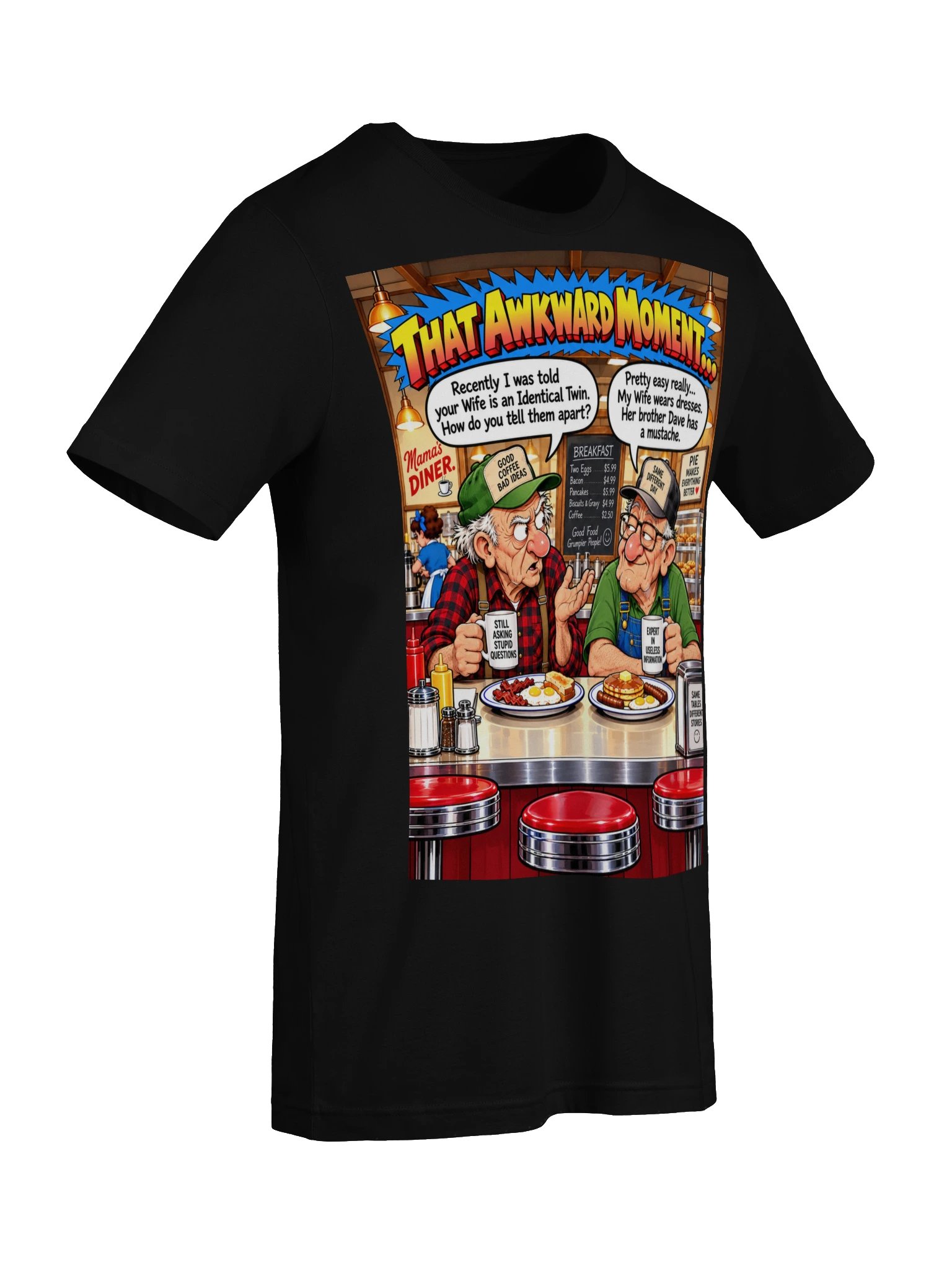 1 Earth Prints Two Old Men at the Diner Bella+Canvas Unisex Jersey Tee product image (31)